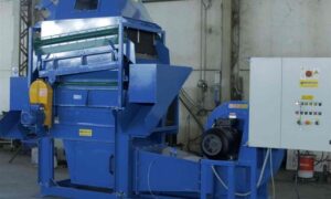 DM50 densimetric separator by Ghirarduzzi Srl, an industrial machine designed for precise separation of materials such as metals, plastics, and compost.